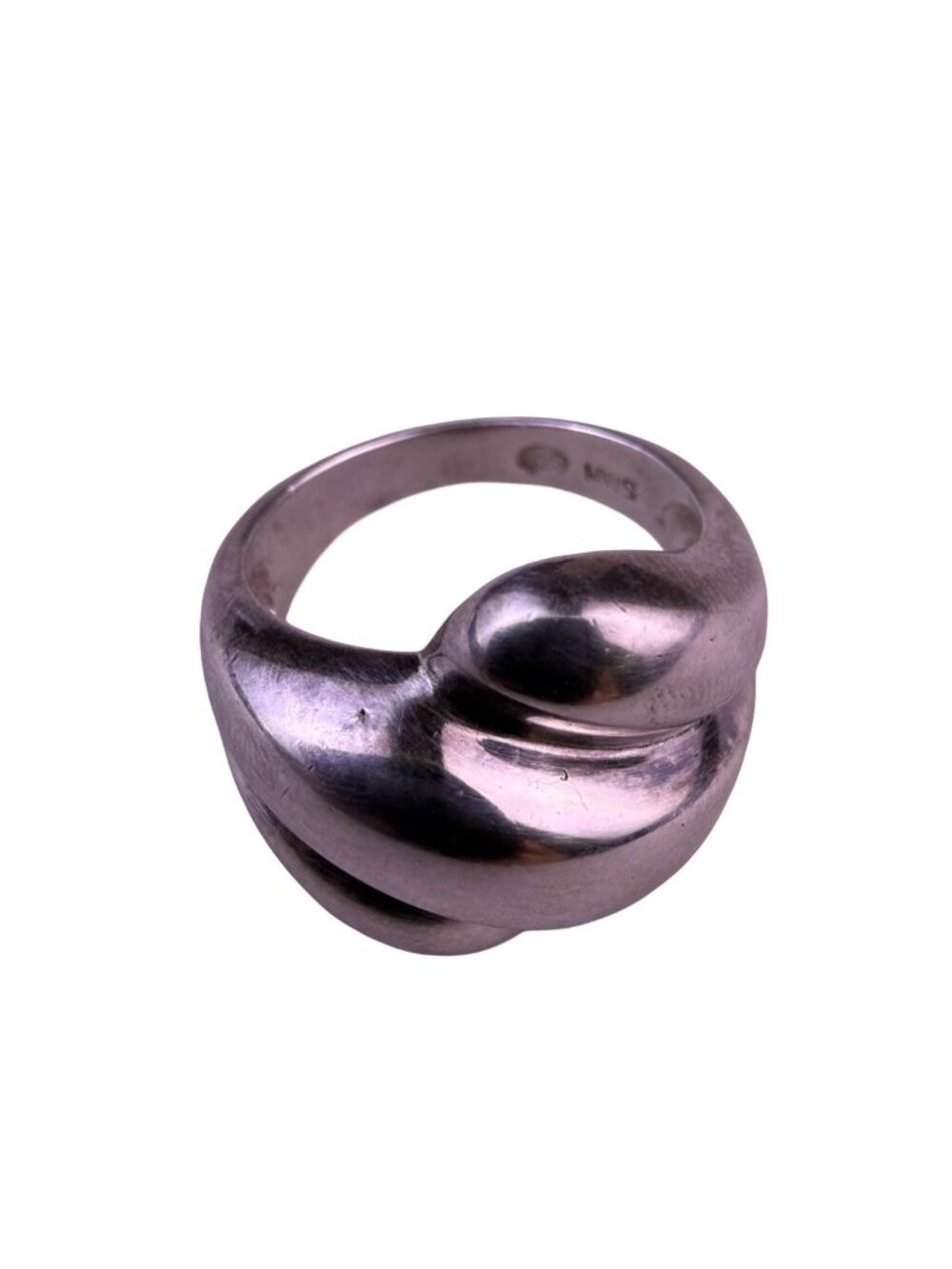 Sterling Silver 925 Womens Modern Twisted Design Ring Polished Finish Size 7